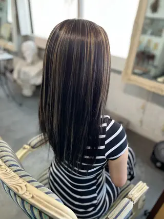 セミロング カラー Mariana雛/ 西大分/ハイライトのヘアスタイル