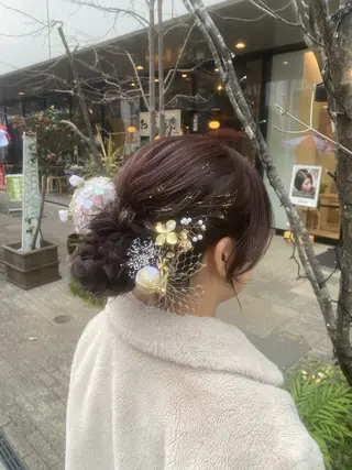 セミロング ヘアアレンジ 加藤 愛実のヘアスタイル
