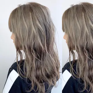 ミディアム カラー JuNブリーチに 縮毛矯正するプロのヘアスタイル