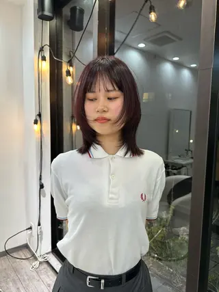 セミロング カラー GIFT所属・橋本叶夢/ ショートヘア/透け感のヘアスタイル