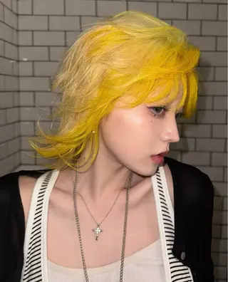 ミディアム カラー 韓国ヘア/ハイトーン RYUSEIのヘアスタイル