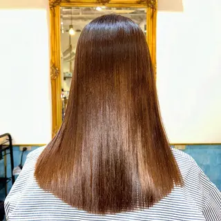 セミロング カラー 髪質改善【縮毛矯正】 北千住で美髪に導く人のヘアスタイル