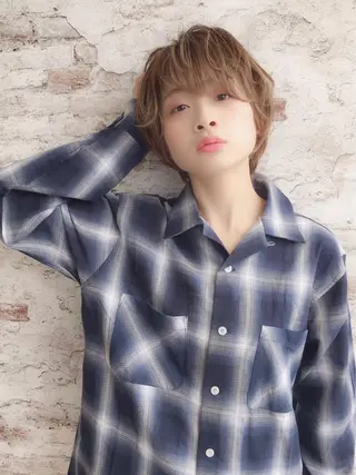 ショート カラー ヘアアレンジ 當間 大知のヘアスタイル