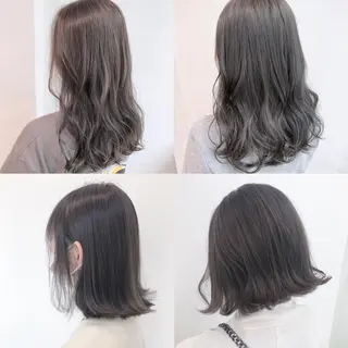 ミディアム カラー レイヤーカット 透明感カラーのヘアスタイル