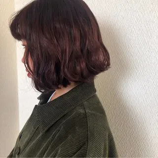 セミロング カラー 水野 雪 /パーマ/暖色カラーのヘアスタイル