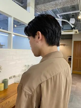 パーマ メンズ yumeka🩶ボブ 暖色/透け感カラーのヘアスタイル