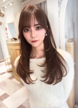 ロング カラー 木屋元一/透明感 /前髪/韓国ヘアのヘアスタイル