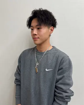 パーマ メンズ 青木未羽/ベージュ /透明感カラー/松本のヘアスタイル