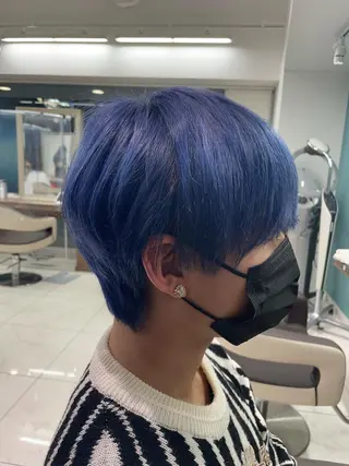 カラー 秋葉原オタク向け美容室OFF-KAi!!所属・渡部凌我 小顔ウルフ ハイトーンカラーのヘアスタイル