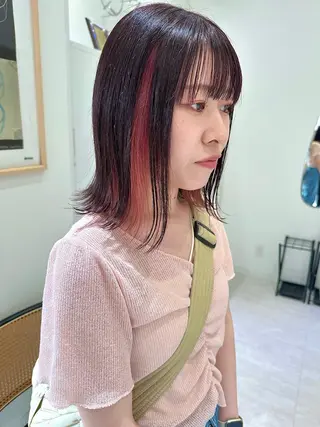 ミディアム レイヤー/ボブ/ 顔周り/yukinaのヘアスタイル