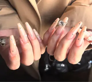 ロング Latte Nail 十三のネイルデザイン
