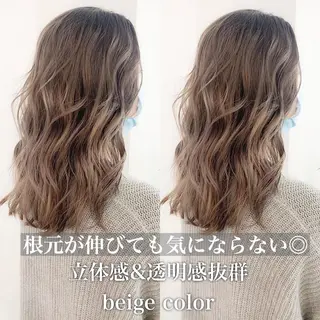 セミロング 渋谷ブリーチカラー 韓国ヘアyuikoのヘアスタイル