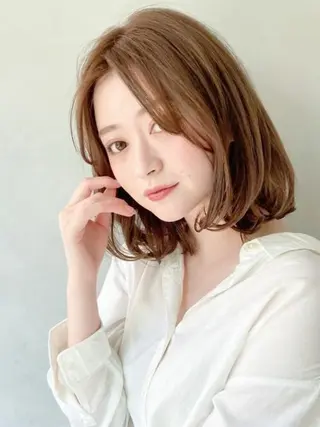 ミディアム 森山 佳小里/カラー /似合わせカットのヘアスタイル