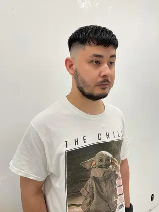 メンズ スパイキーパーマ 柏NO1 藤本葉のヘアスタイル