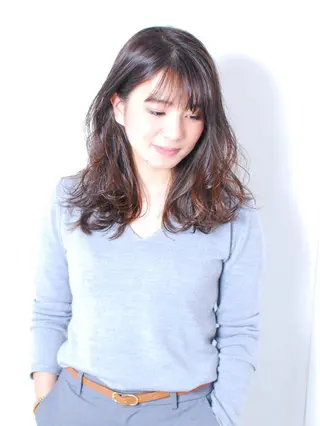 ミディアム カラー ハイライト/髪質改善 ✂️十河祐輝のヘアスタイル