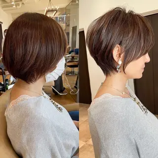 ショート カラー 🫧安野祥華 銀座大人ショート🫧のヘアスタイル