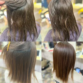 ミディアム パーマ Aile所属・酸性ストレート／カラ ー/山下高明のヘアスタイル