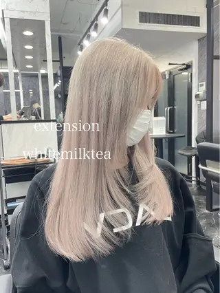 セミロング カラー エクステ🩵ブリーチ 韓国ヘア🩵KAEのヘアスタイル