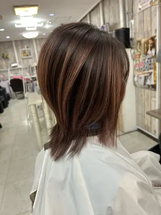 セミロング カラー ハイトーンArphy 安蒜佑太のヘアスタイル