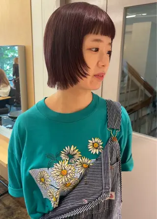 ショート カラー 西山 紗耶香🪽 透明感カラー/ボブのヘアスタイル