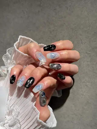 ネイル I-nailロング /ワンホン/キラキラのネイルデザイン