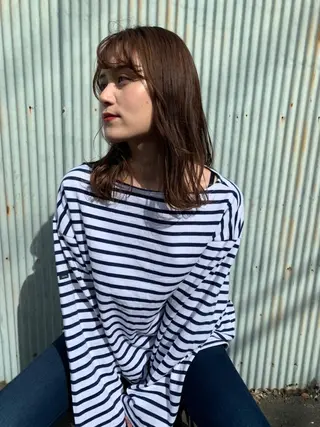 ミディアム パーマ カラー CEINE PATHのヘアスタイル