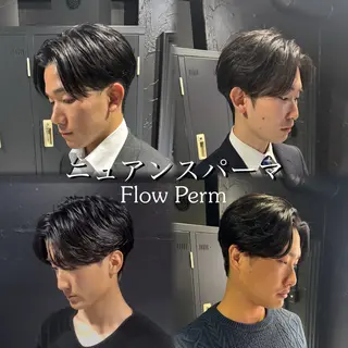 ショート パーマ メンズ メンズ専門 美容師✨ アメ村 堀江颯瑛のヘアスタイル