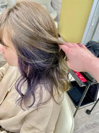 ロング カラー ヘアアレンジ メンズ 村山 かほのヘアスタイル