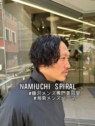 セミロング パーマ メンズ パーマ職人 渡邊　優雅のヘアスタイル