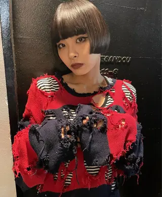 ショート カラー スパイラルパーマ 🌐hina⭐️のヘアスタイル