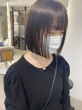 ショート カラー センターパート/ 暖色カラーayuのヘアスタイル