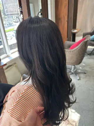 ロング カラー ショート・パーマ・デ ザインカラー/むつみのヘアスタイル