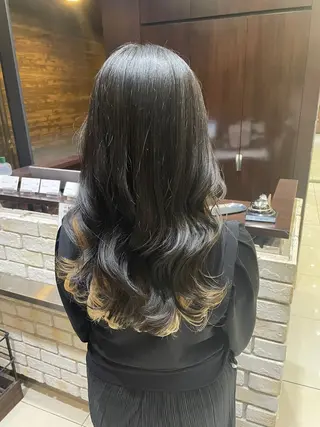 ミディアム 韓国風/コテ巻き風 パーマ/表参道/るいのヘアスタイル