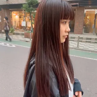 ロング カラー 長井 美佳のヘアスタイル