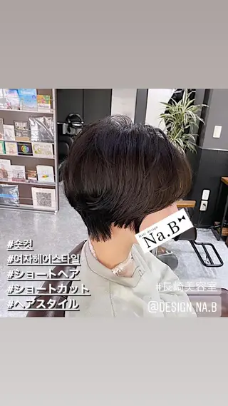 ショート カラー パーマ Hair design Na.B所属・ジユン 지윤のヘアスタイル