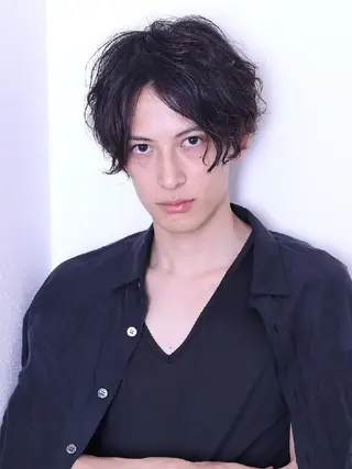 パーマ メンズ ミディアム TV出演&受賞歴有☆ 宮本輝正のヘアスタイル