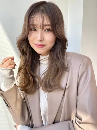 セミロング カラー 大人っぽ♡上品な暖色 ♡ブリーチなし♡のヘアスタイル