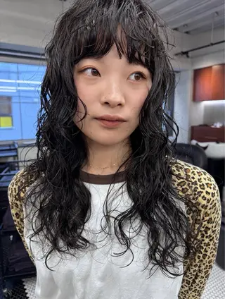 ロング パーマ パーマ/ 鎌田健/渋谷のヘアスタイル