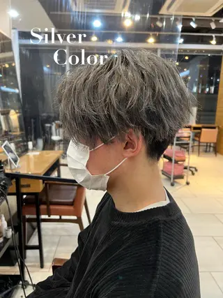 ショート カラー メンズ メンズカット曲がる 縮毛矯正佐々木タクマのヘアスタイル