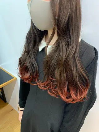 ロング カラー レイヤー×グレージュ /ピンク🩷mioのヘアスタイル
