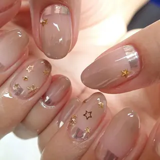 セミロング ネイル 長さ出し専門 nynaのネイルデザイン