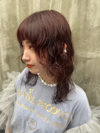 ミディアム カラー パーマ 🍇おぐら めぐみ🍇のヘアスタイル