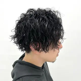 ミディアム パーマ メンズ 柏メンズカットパーマ NO.1タイチのヘアスタイル