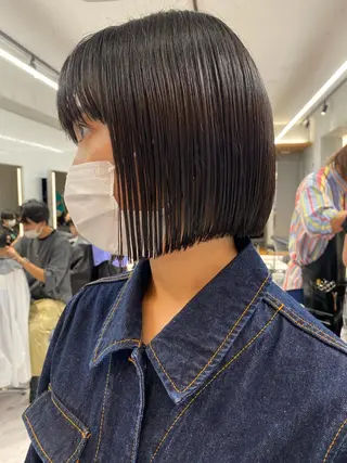 ショート カラー センターパート/ 暖色カラーayuのヘアスタイル