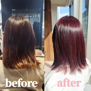 ミディアム カラー Nanako。/韓国 ヘア/顔周りカットのヘアスタイル