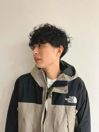 ショート パーマ メンズハイトーン/栄 /イトウタケルのヘアスタイル