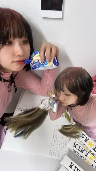 ミディアム カラー 岡山ハイトーン・ ルーツカラー/こもものヘアスタイル