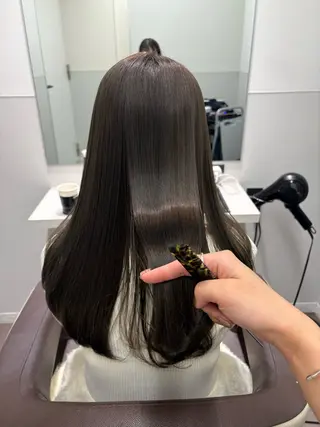 ロング カラー パーマ しおじま あずみ🌷 ボブ•透明感カラーのヘアスタイル