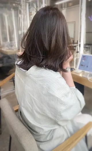 セミロング カラー ヘアアレンジ 🎀暖色カラー🎀 ♡yurika♡のヘアスタイル