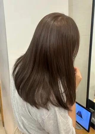 ミディアム カラー オリーブ/ 透明感カラー/れいあのヘアスタイル